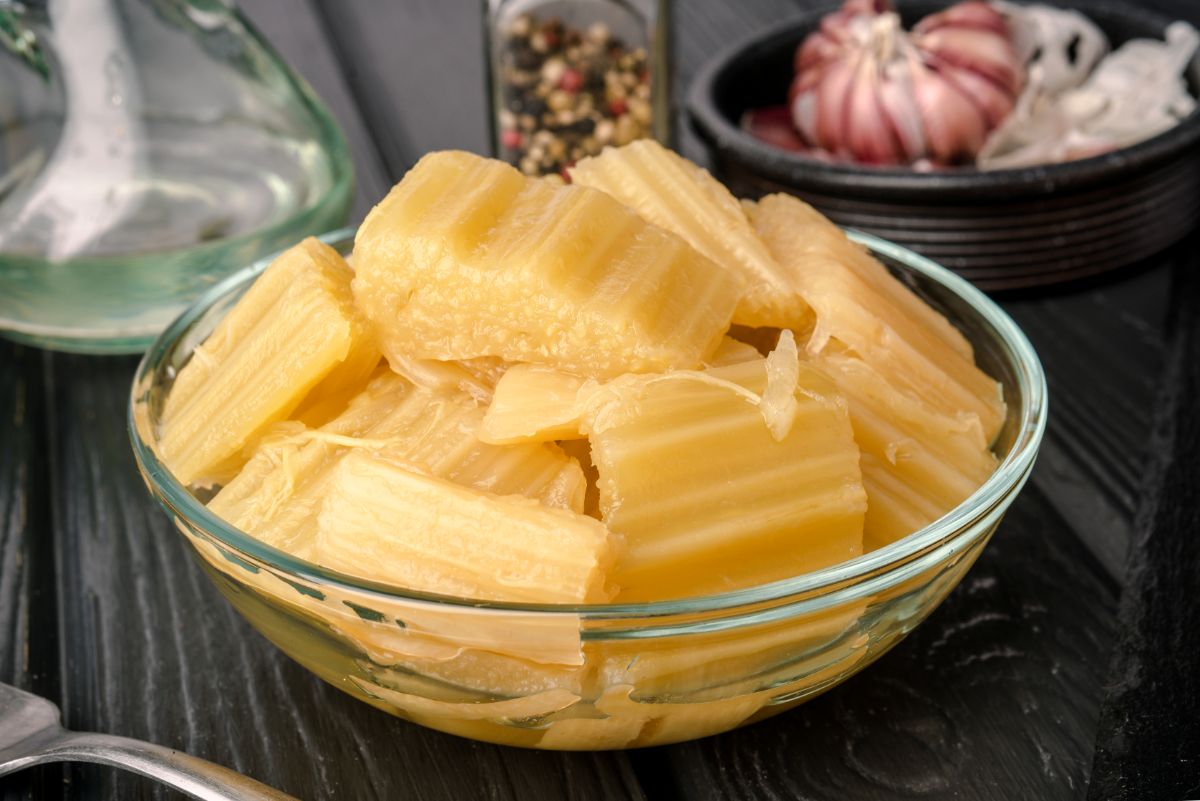 Cooked cardoons in a bowl