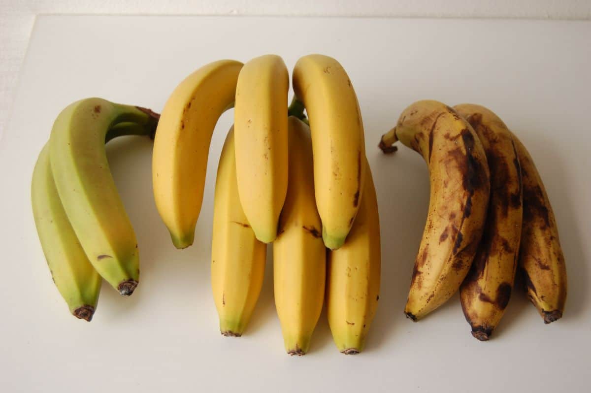 Bananas in different ripening stages