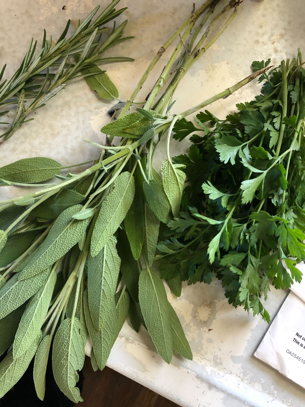 Fresh herbs ready to dehydrate