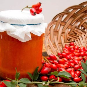 Canned rose hip jelly