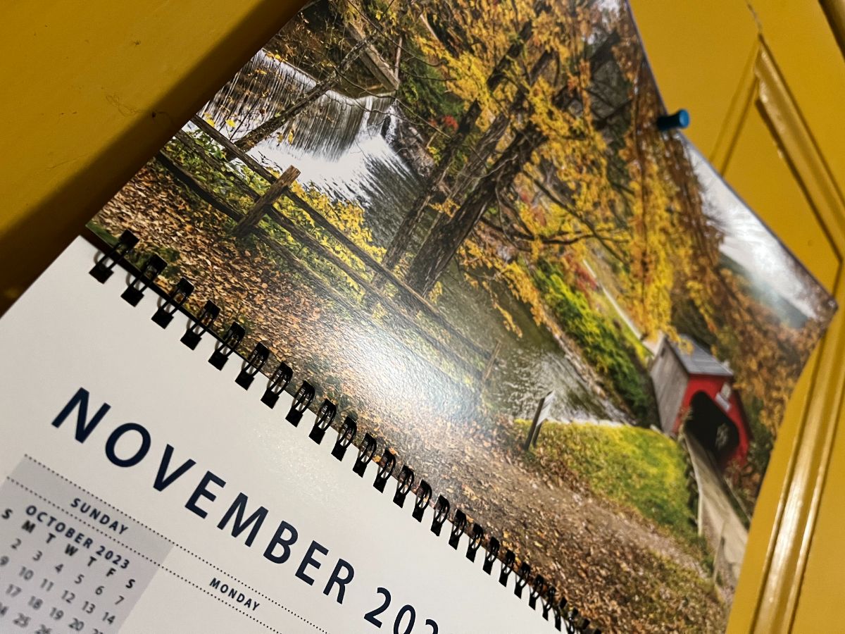 A November calendar page