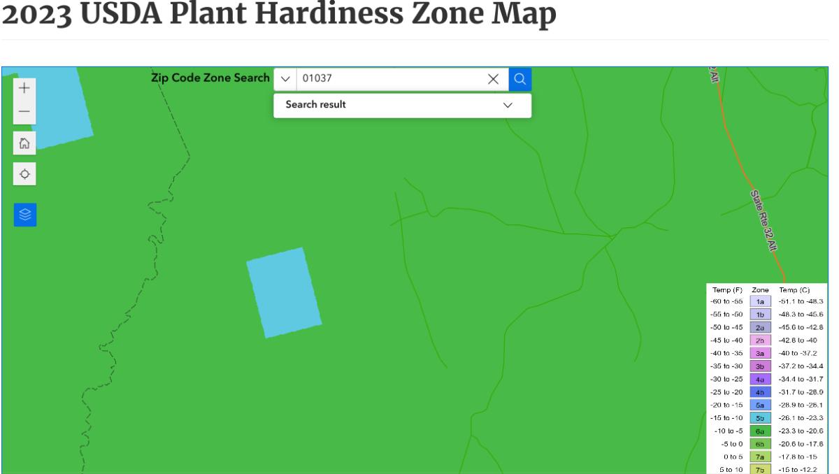 Zooming in on a local zone pocket on the interactive GIS USDA map