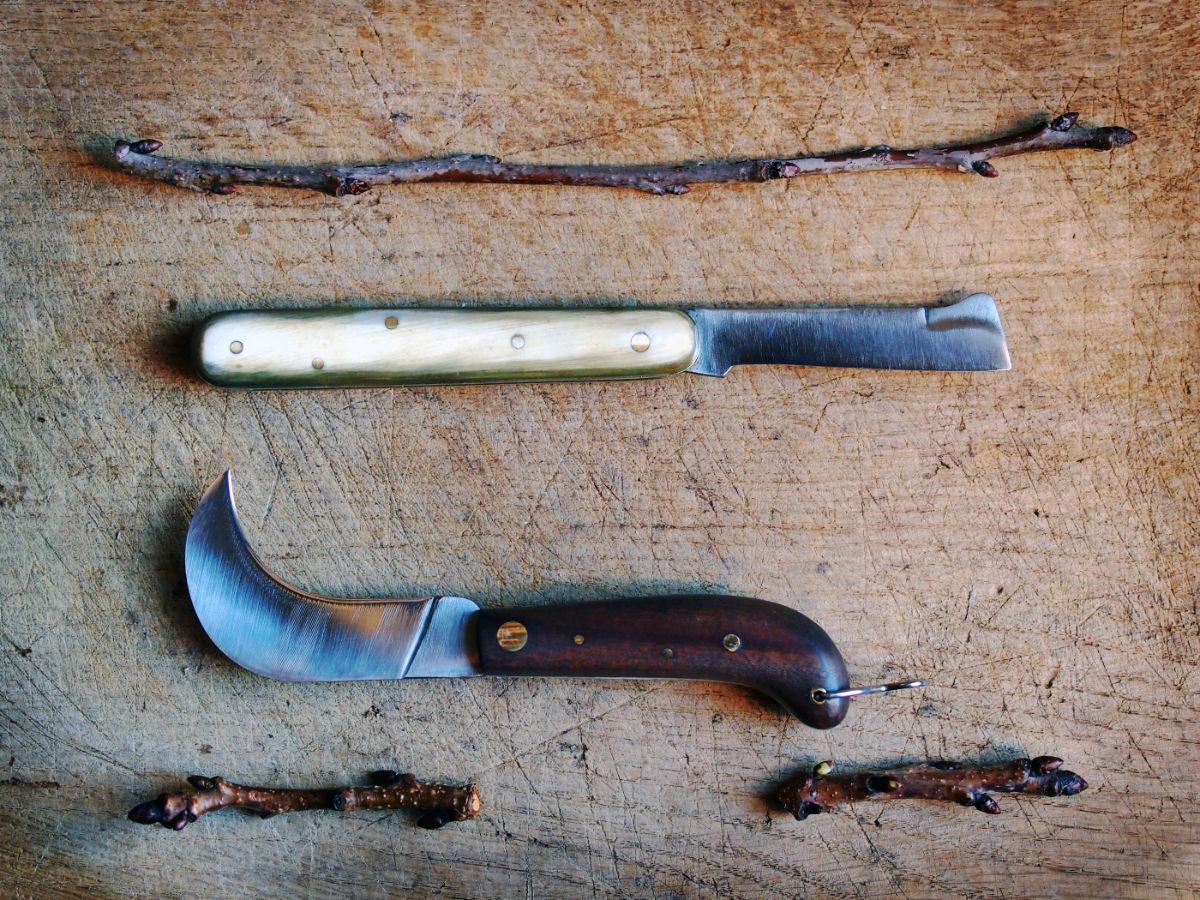 Examples of different style grafting and budding knives