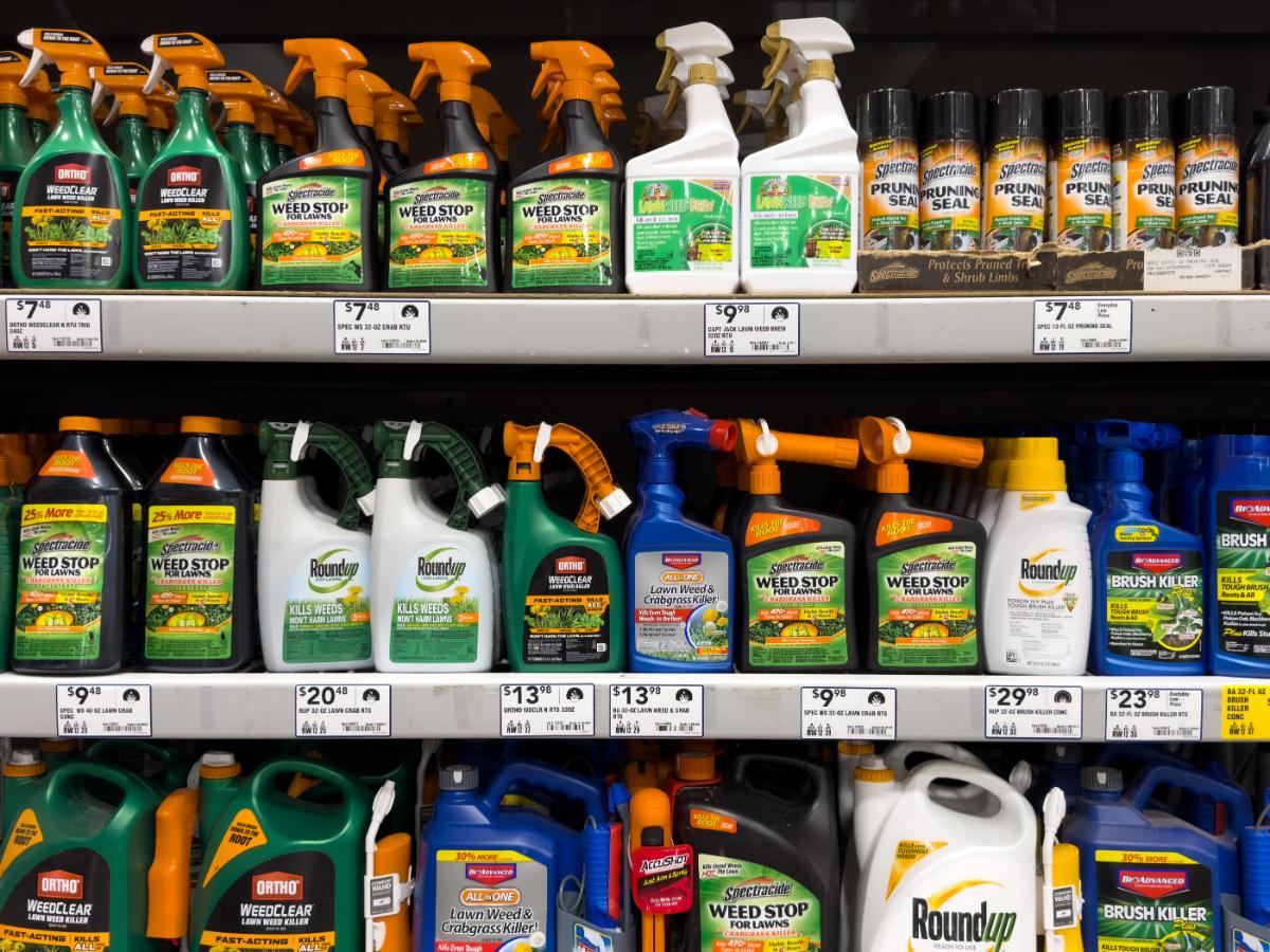 Weed killers for sale in a store