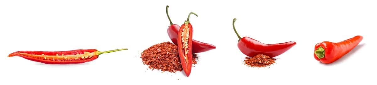 Hot pepper with powders