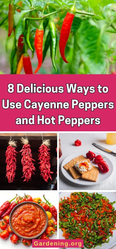 8 Delicious Ways to Use Cayenne Peppers and Hot Peppers pinterest image.