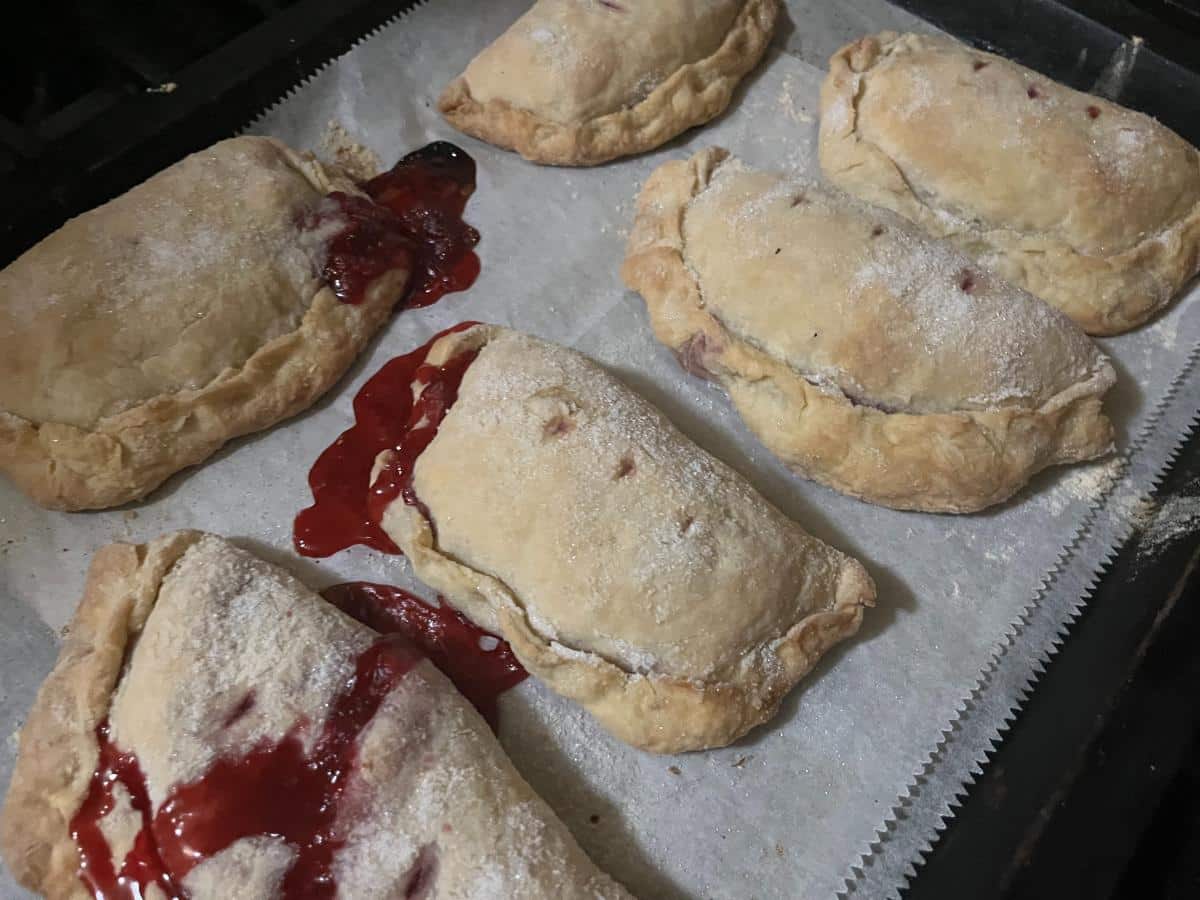 Fresh homemade raspberry hand pies