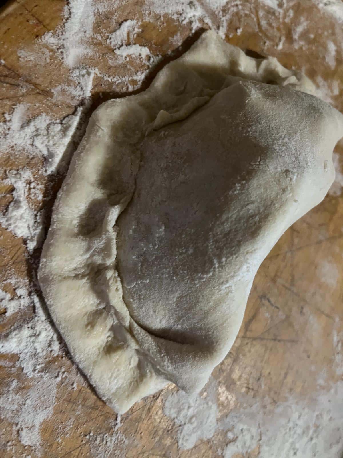 Raspberry turnover ready for the oven