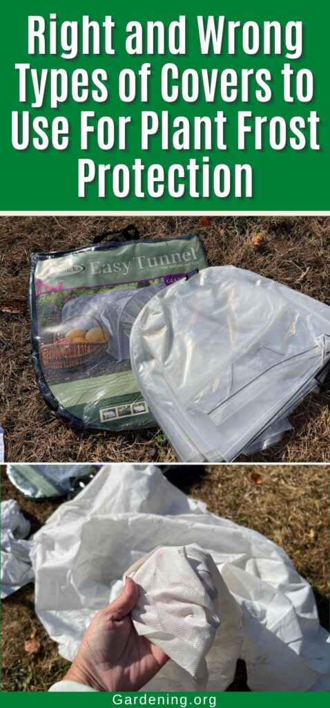 Right and Wrong Types of Covers to Use For Plant Frost Protection pinterest image