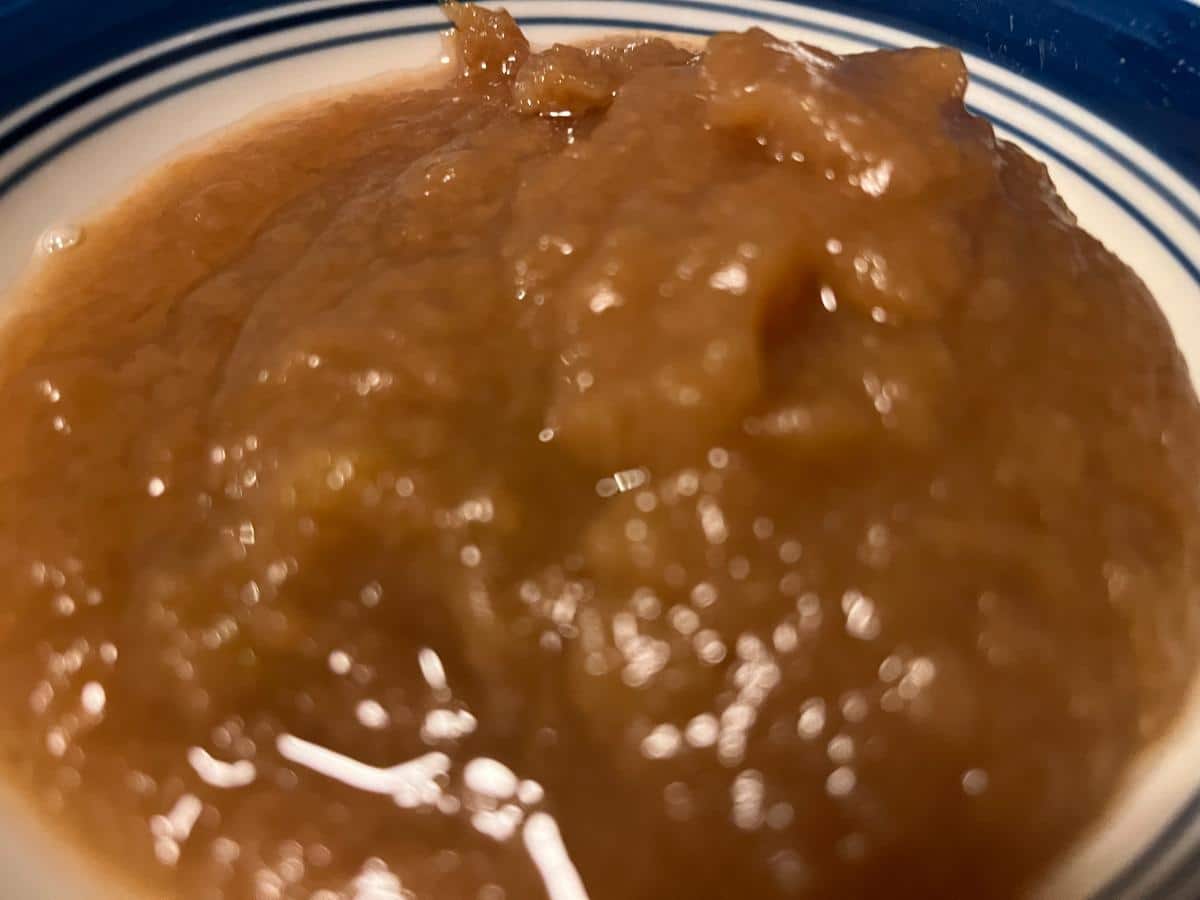 Bowl of homemade applesauce