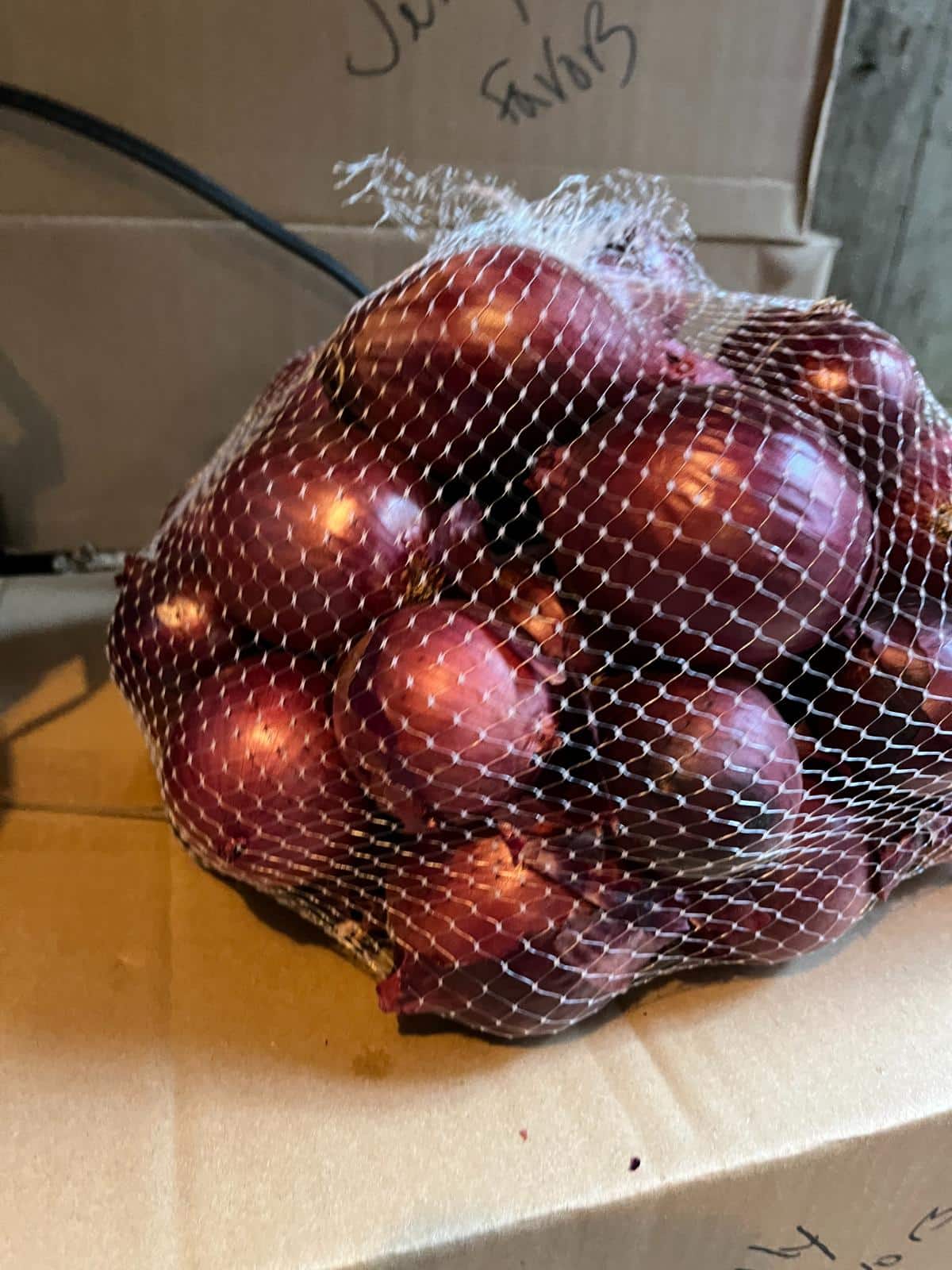 Bagged red onions