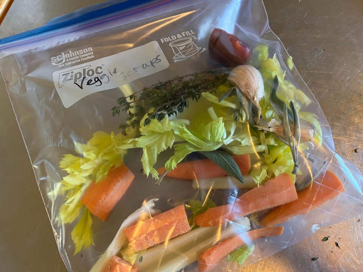 Freezer veggie scrap bag