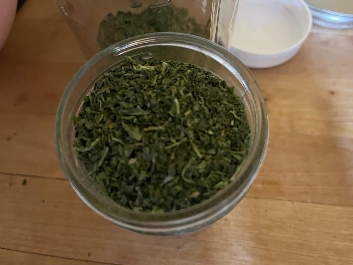 Powdered homemade super greens powder