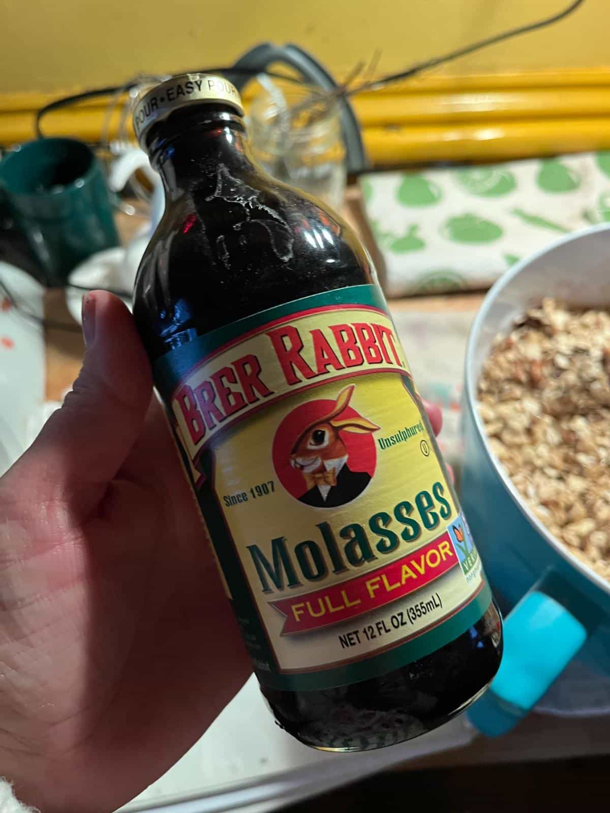 Molasses used for sweetening granola