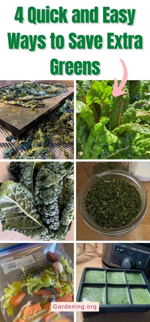 4 Quick and Easy Ways to Save Extra Greens pinterest image