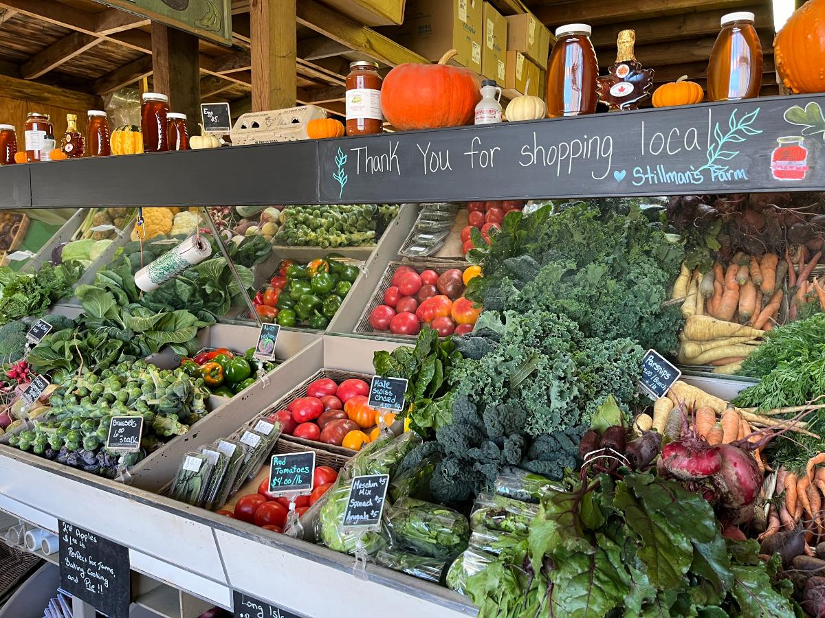 A local farmer stand with local greens