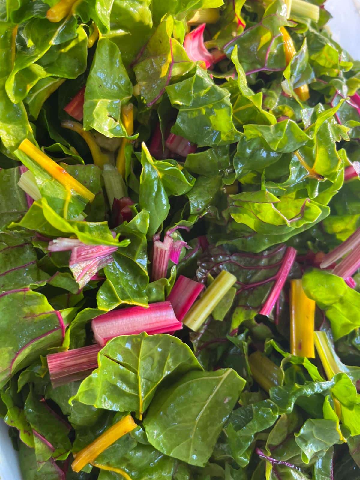 Chopped rainbow chard