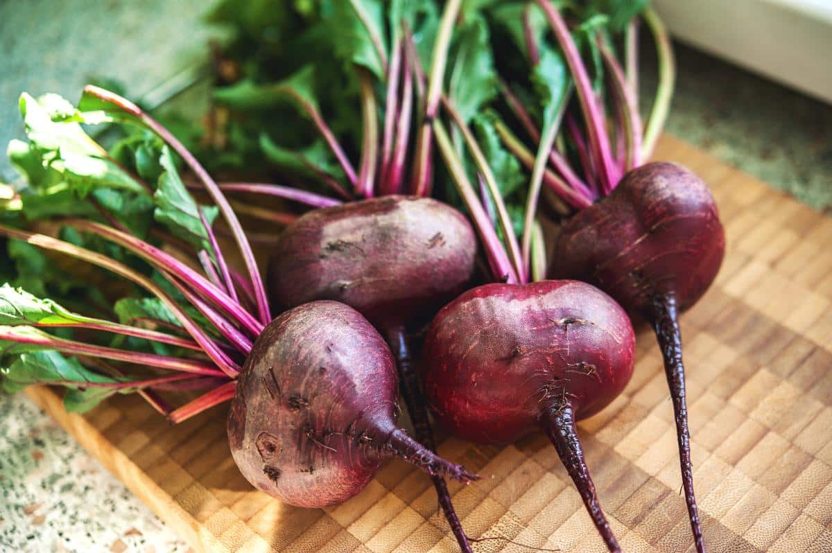 freshly harvested beets