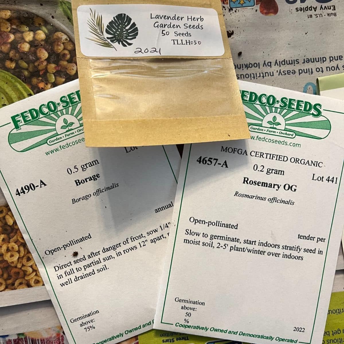 Herb seed packages.