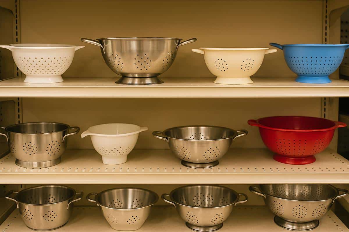 Strainers for sale at a second hand store