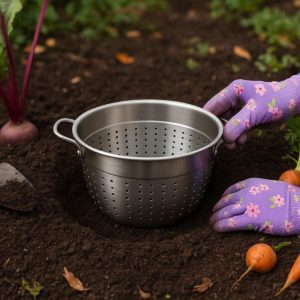 A Kitchen Strainer In-Ground Composter