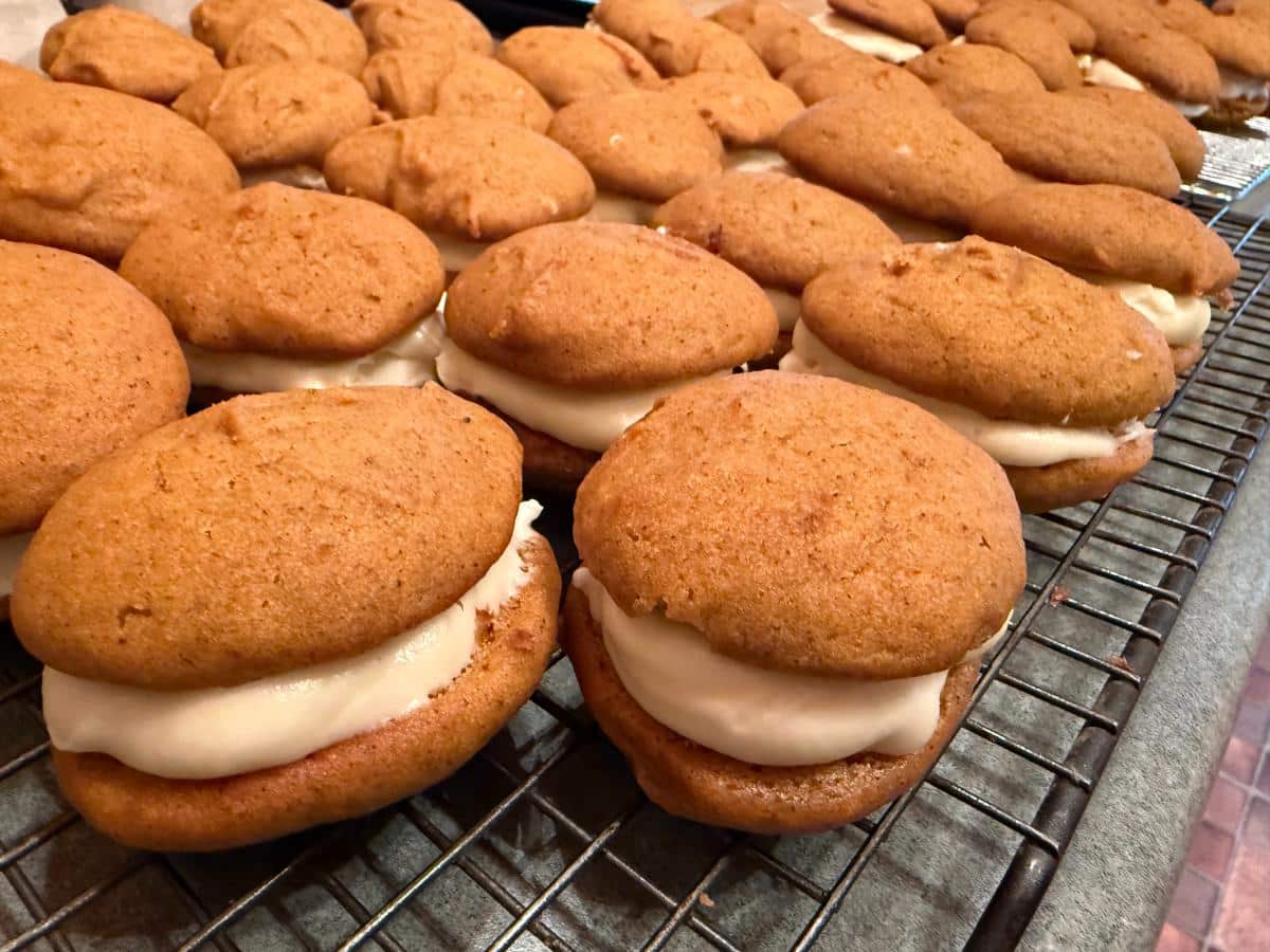 Pumpkin Whoopie Pies with Cream Cheese Filling
